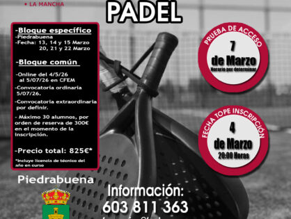 Curso Técnico de Pádel Nivel 1